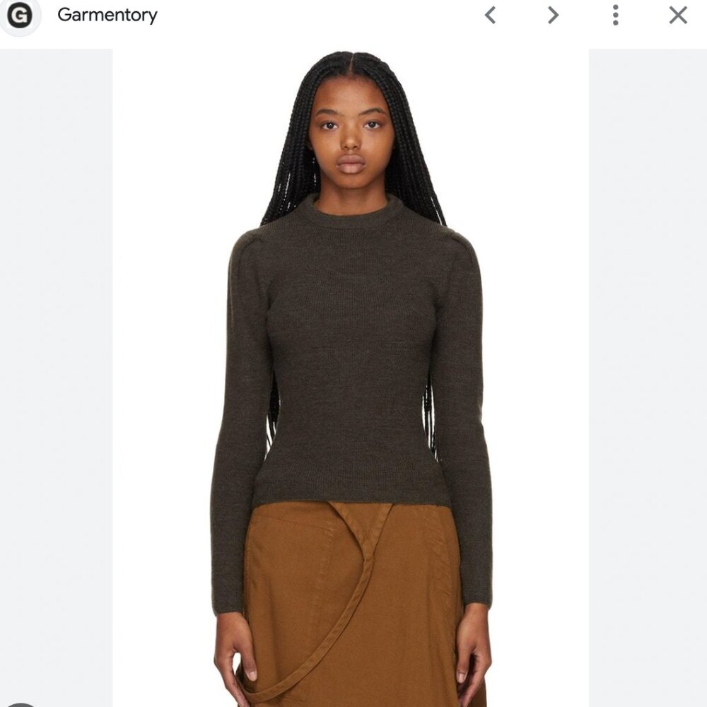 Lemaire Fitted Brown Sweater Small Wool La Garconne Military Quiet Luxury F22